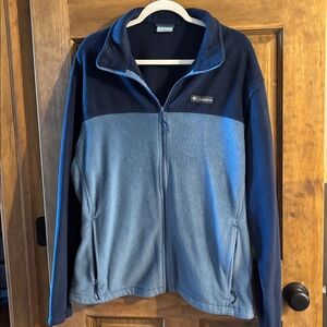 EUC Columbia Men’s Steens full zip fleece jacket, navy/blue XL
